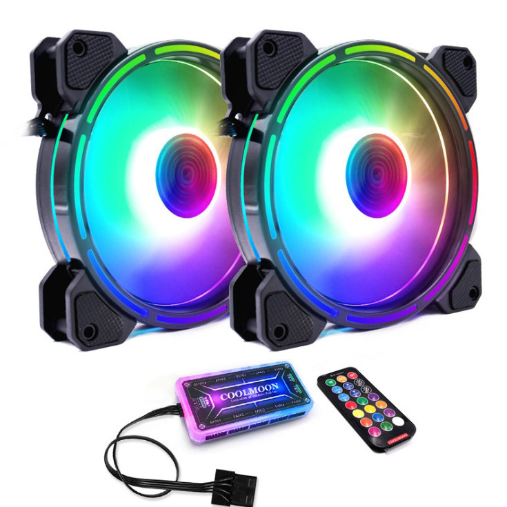 [2 Quạt + Khiển] Quạt Coolmoon RGB V9 - Hàng nhập khẩu