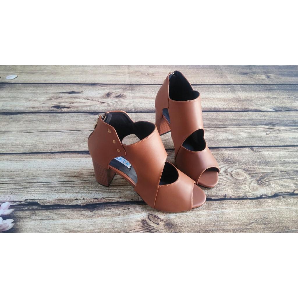 Sandal giả boot nữ cao cấp ROSATA RO114 7p gót vuông - HÀNG VIỆT NAM - BKSTORE