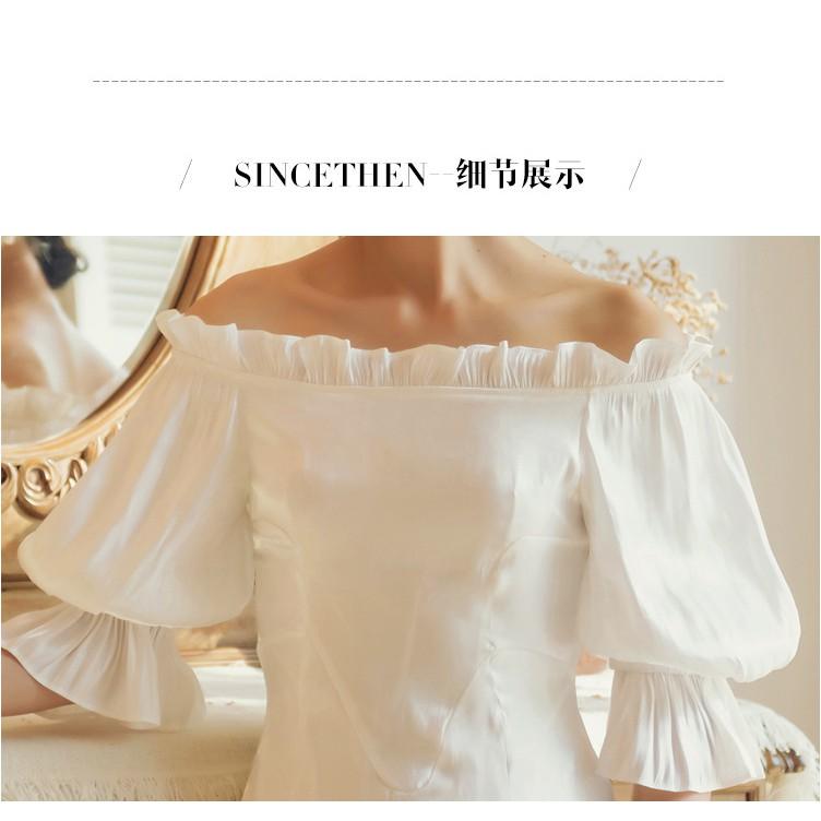 ĐẦM MAXI TRỄ VAI TAY BỒNG TRẮNG HỞ LƯNG ĐI BIỂN - TIỆC CÔ DÂU TIỂU THƯ BÁNH BÈO QUẢNG CHÂU