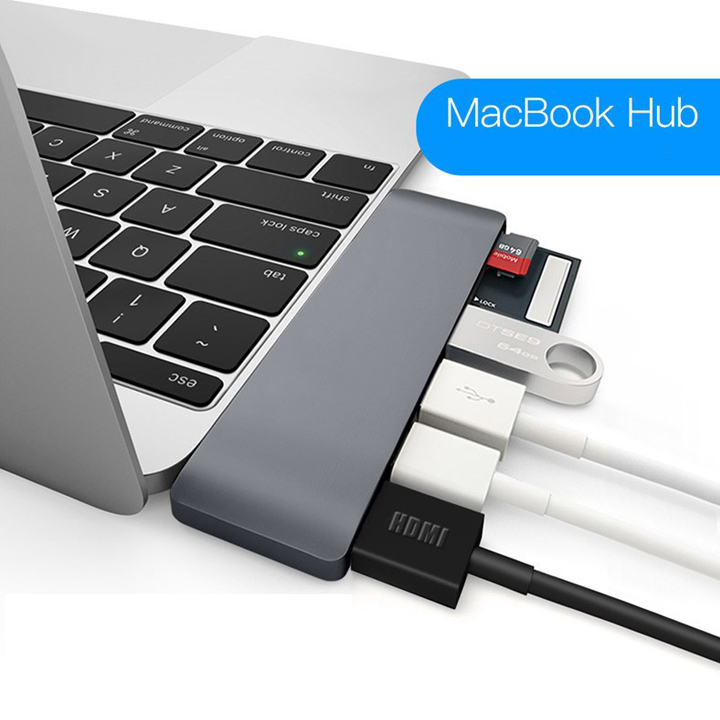 Hub chuyển đổi cổng type C ra USB 3.0, hdmi, đọc thẻ nhớ