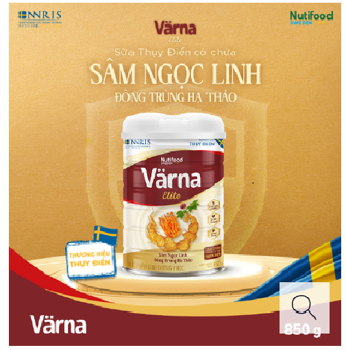 Sữa bột Varna Sâm Ngọc Linh Đông Trùng Hạ Thảo loại 850g