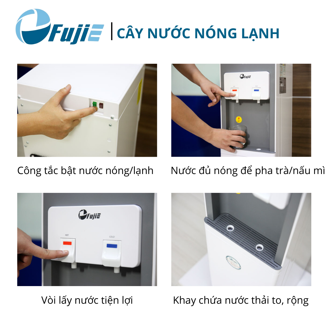 Cây nước nóng lạnh FujiE WD1900C công nghệ Nhật Bản làm lạnh bằng block đạt chuẩn quốc tế - Hàng nhập khẩu