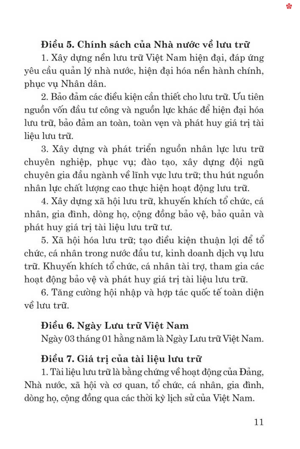 Luật lưu trữ năm 2024 - bản in 2024