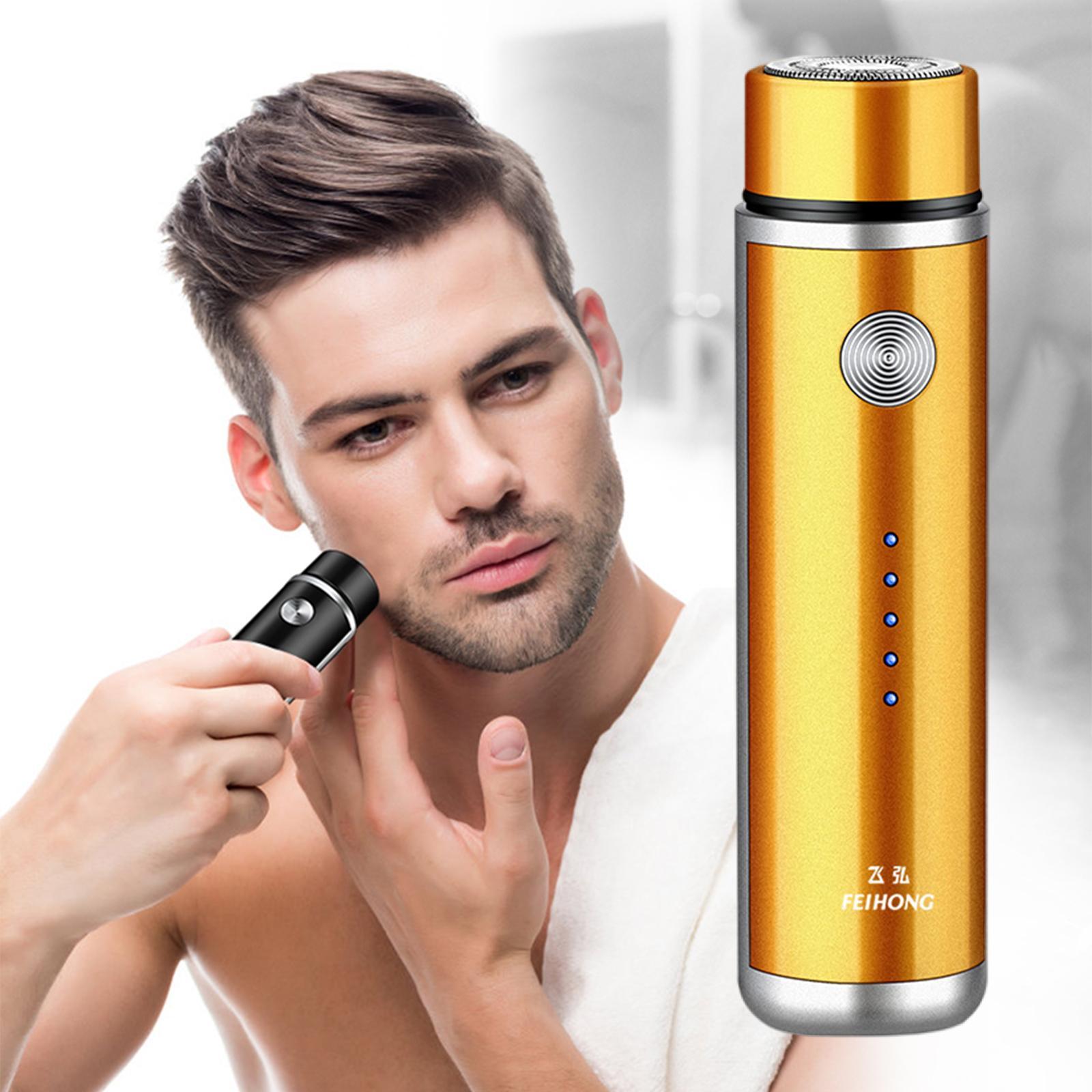 Men Mini Electric Shavers, Electric Razors with LED Indicator Shaving Machine Washable Rechargeable Shaving Razors for Travel Business Hotel