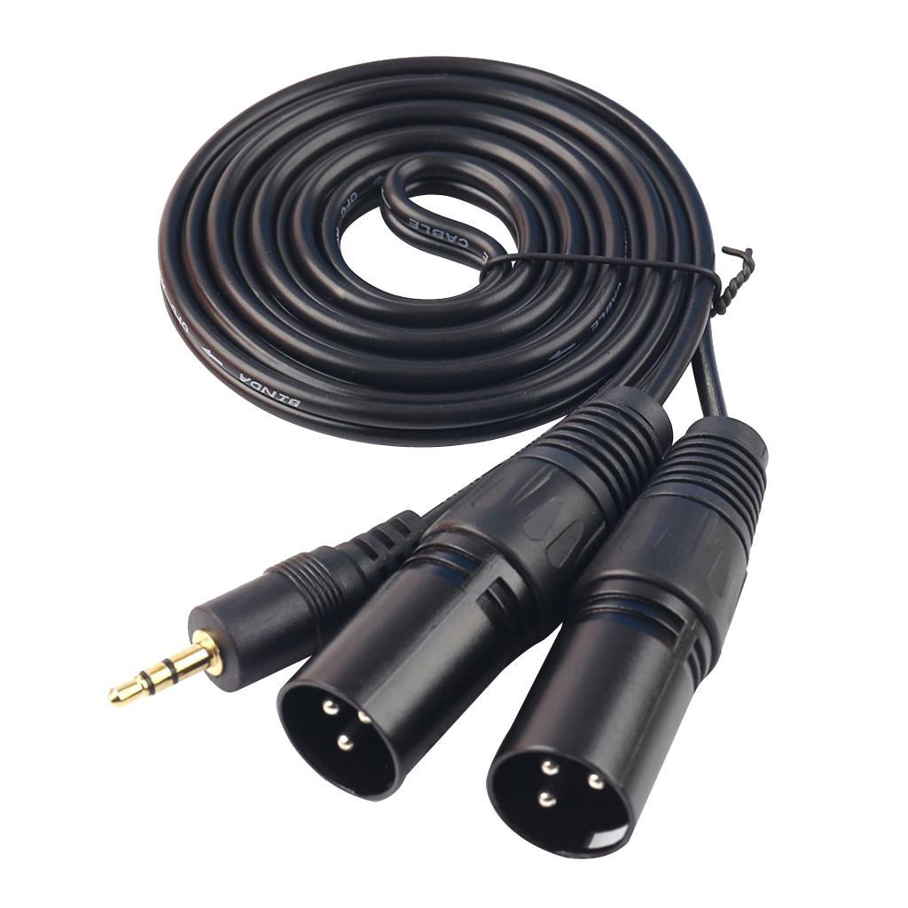 3.5 mm Stereo 1/8" to Dual Male XLR Splitter Patch Cable