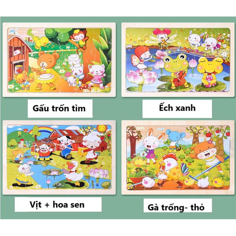 Đồ chơi Puzzle ghép hình 24 chi tiết - Tranh xếp hình gỗ cho bé 15x 22.5 cm