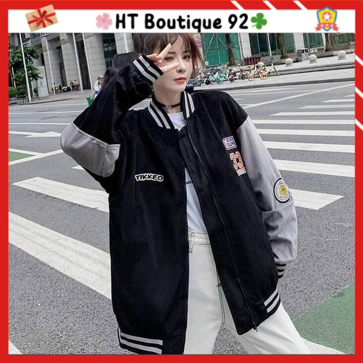 Hình ảnh Áo Khoác Nhung Bomber Nam Nữ Unisex form rộng 33