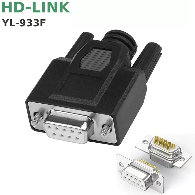 Đầu hàn COM DB9 chân đồng vỏ ốp nhựa dẻo HD-Link 933F 933M. HÀNG CHÍNH HÃNG
