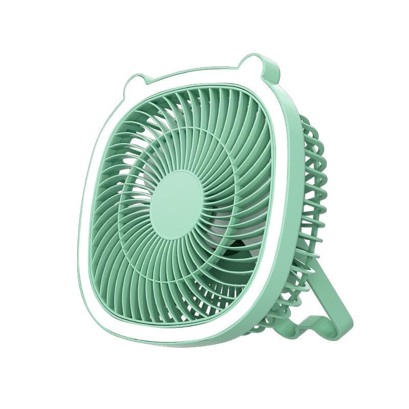 Quạt tích điện có đèn led FAN F2, quạt tai thỏ để bàn treo tường pin sạc