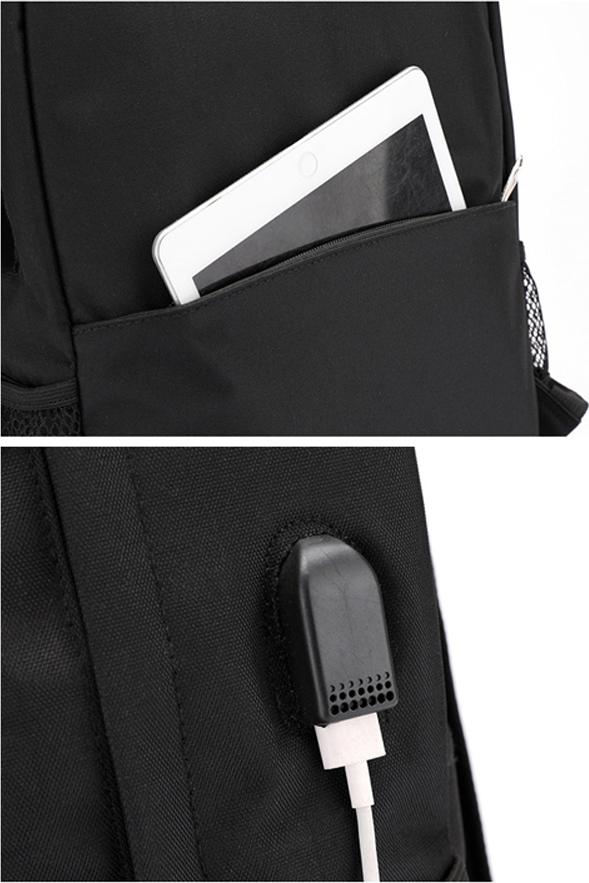 Balo BLACK CLOVER thời trang ,có ngăn chống trộm tiện lợi, cổng nối usb bên ngoài, chất liệu siêu bền đẹp