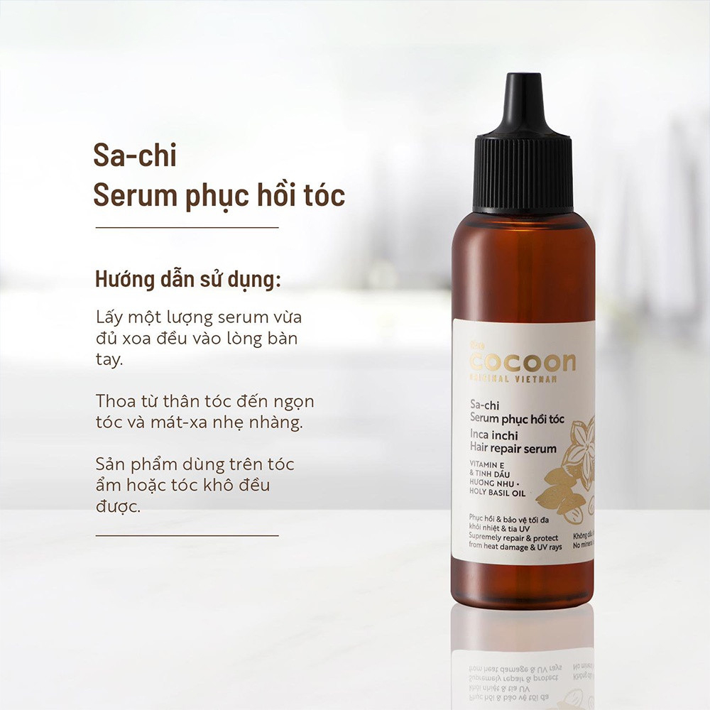 Serum Tóc Cocoon Sachi Phục hồi tóc hư tổn, khô xơ, chẻ ngọn 70ml