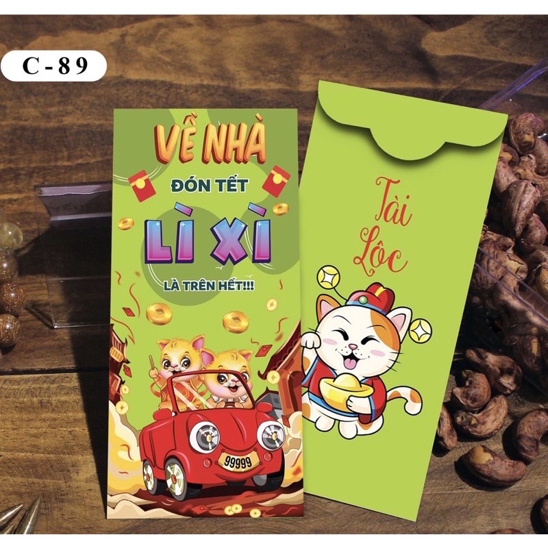 Set 100 bao lì xì Tết 2024 , phát tài cả năm hàng đẹp nhiều mẫu mới , vô cùng xinh xắn và cute