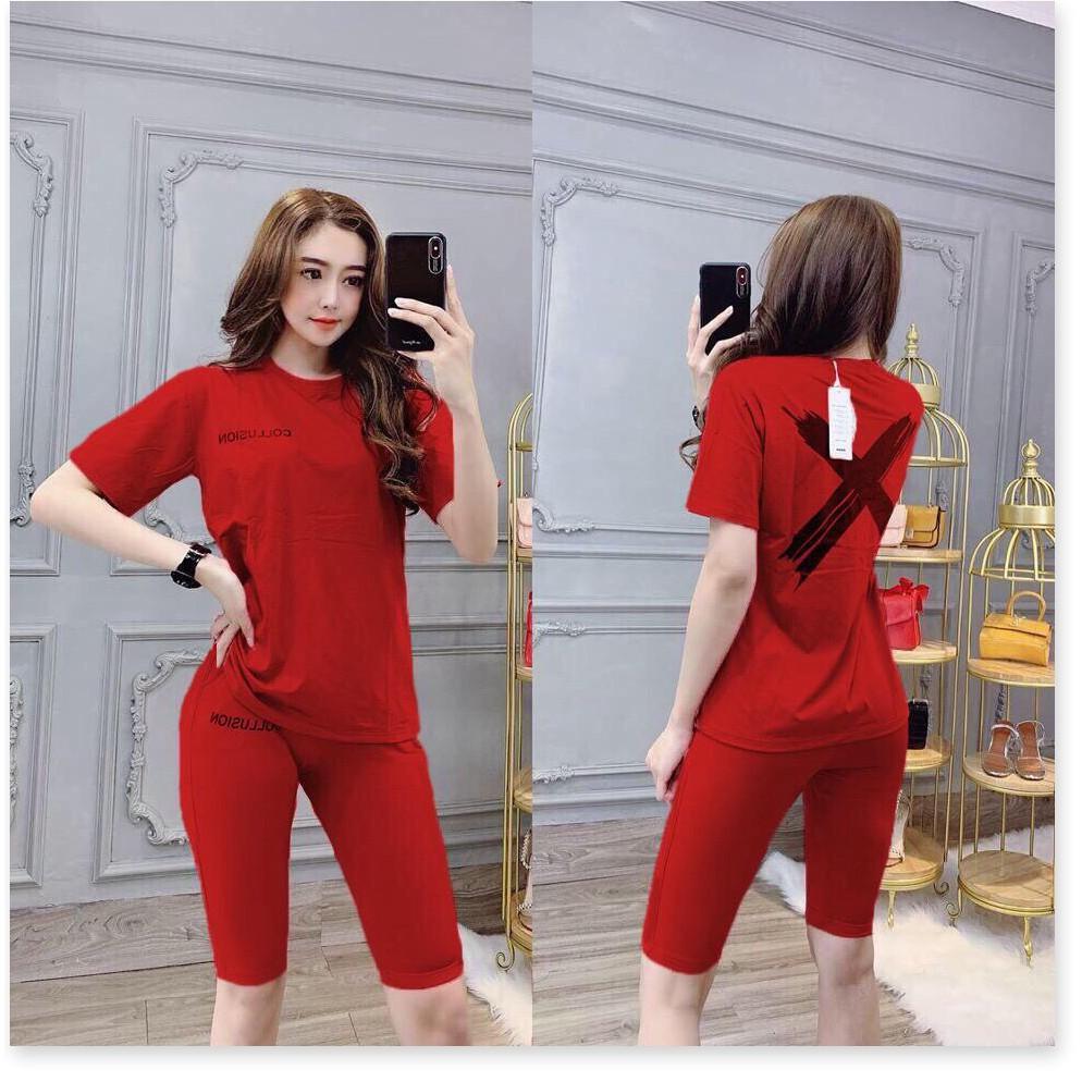 Set bộ lửng áo form rộng - thun cotton co giãn