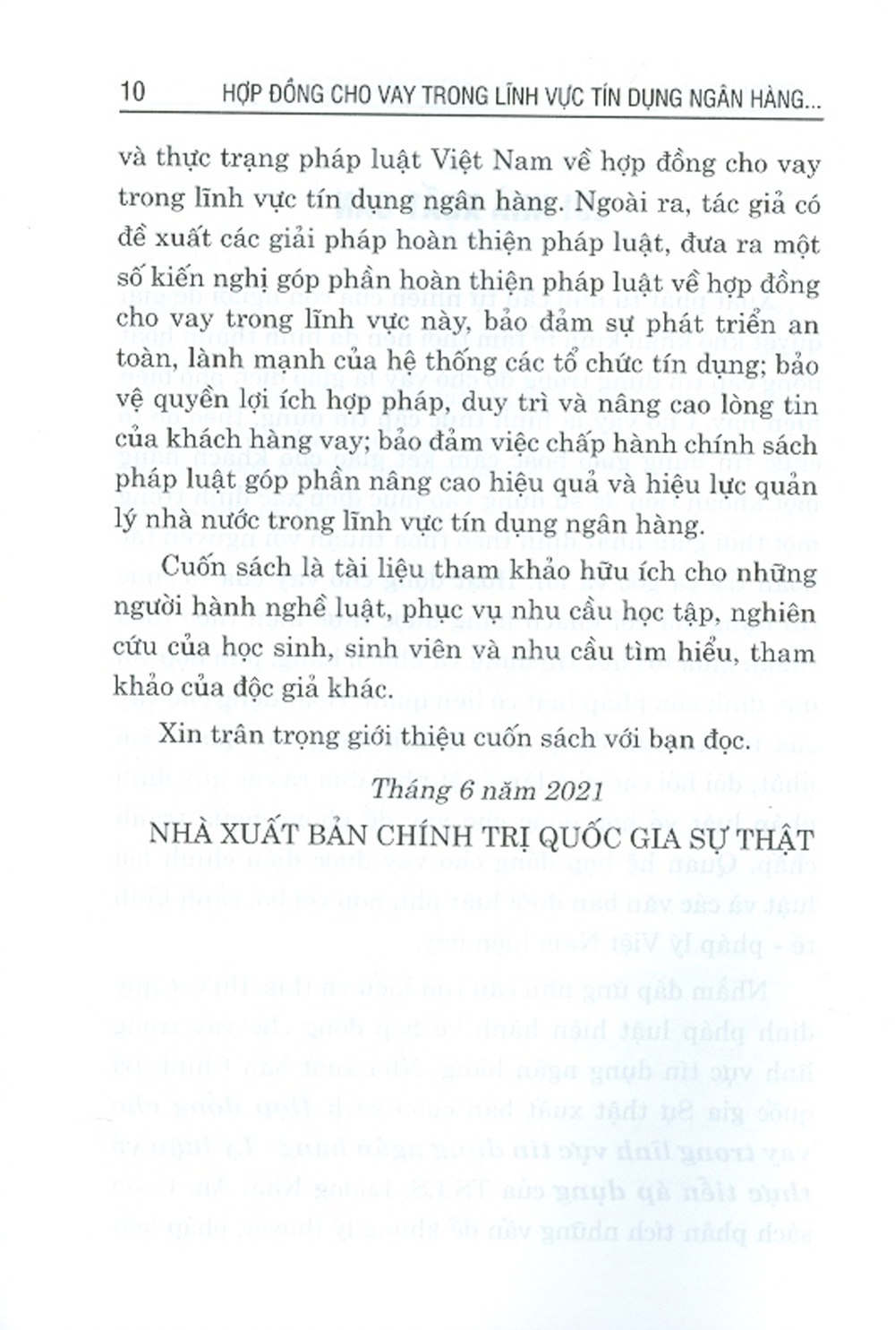 Hợp Đồng Cho Vay Trong Lĩnh Vực Tín Dụng Ngân Hàng - Lý Luận Và Thực Tiễn Áp Dụng