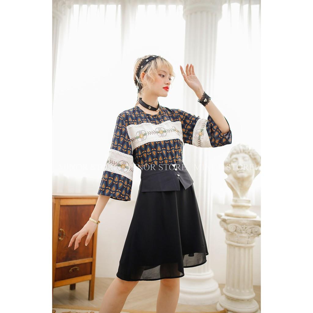 CHÂN VÁY CÓ ĐAI 2 NÚT PHỐI VOAN