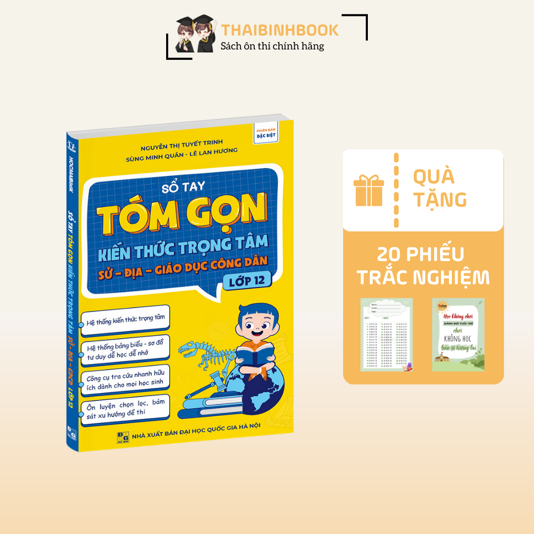 Sách Sổ Tay Tóm Gọn Kiến Thức Sử, Địa, Giáo Dục Công Dân Lớp 12, Ôn Thi Cấp Tốc THPTQG