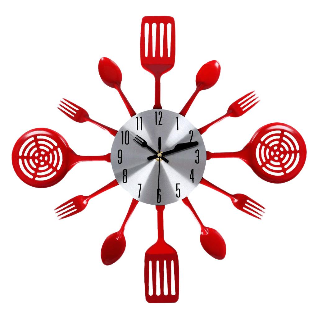 Kitchen Wall Clock Creative Kitchen Spoon Fork Wall Clock Mirror Wall Decal Wall Sticker