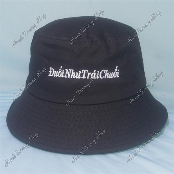 Nón tai bèo mũ bucket vành nhỏ thêu Đuối Như Trái Chuối - Đuối Như Trái Chuối
