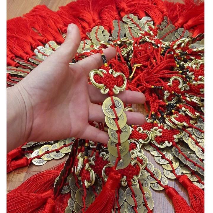 Đồng Tiền Xu Chiêu Tài Thu Hút Lộc Dây Đỏ