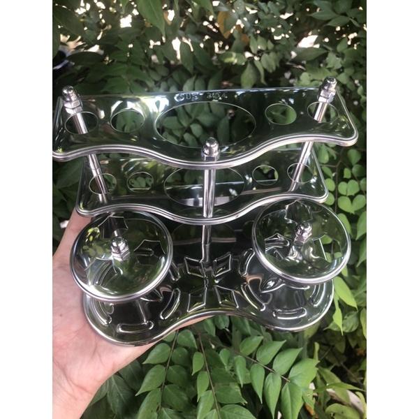 Kệ bàn chải đánh răng,kem đánh răng,ly-Kệ bàn chải đánh răng inox
