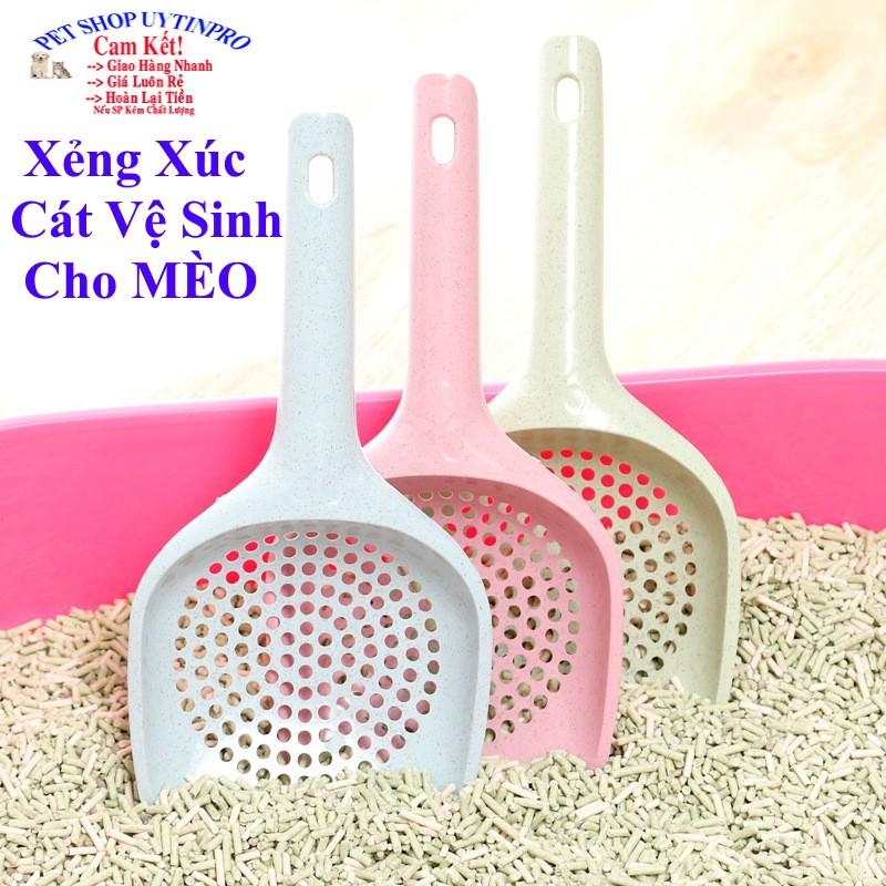 XẺNG XÚC CÁT VỆ SINH CHO MÈO Dọn vệ sinh phân cho mèo Thiết kế in dấu chân ở cán xẻng Dài 25cm