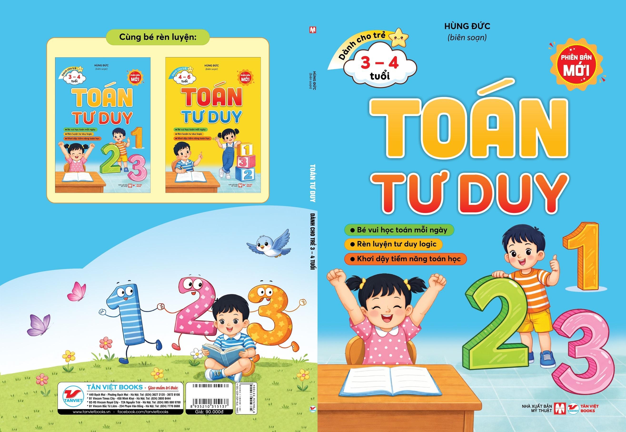 Sách - Dành Cho Trẻ Từ 3-4 Tuổi - Toán Tư Duy - Phiên Bản Mới