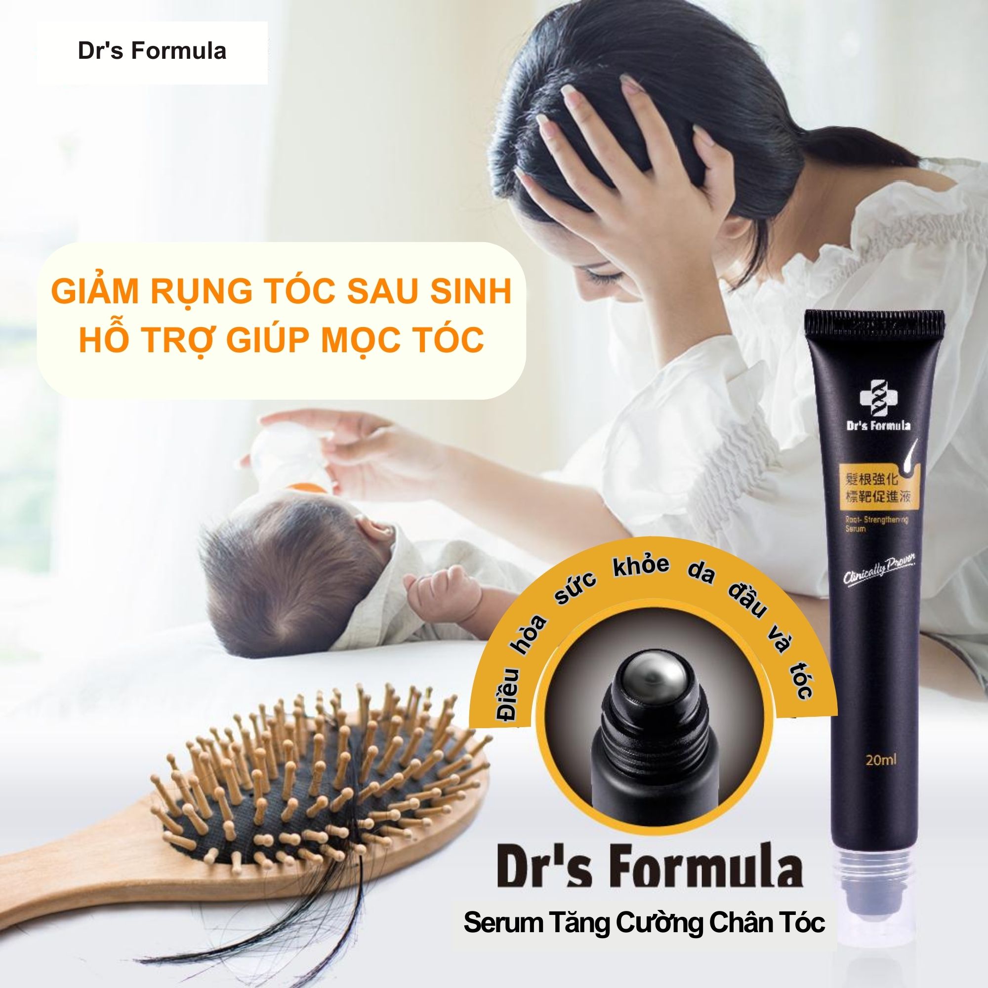 Serum tăng cường chân tóc hỗ trợ mọc tóc Dr's Formula Root-Strengthening 50ml+20ml