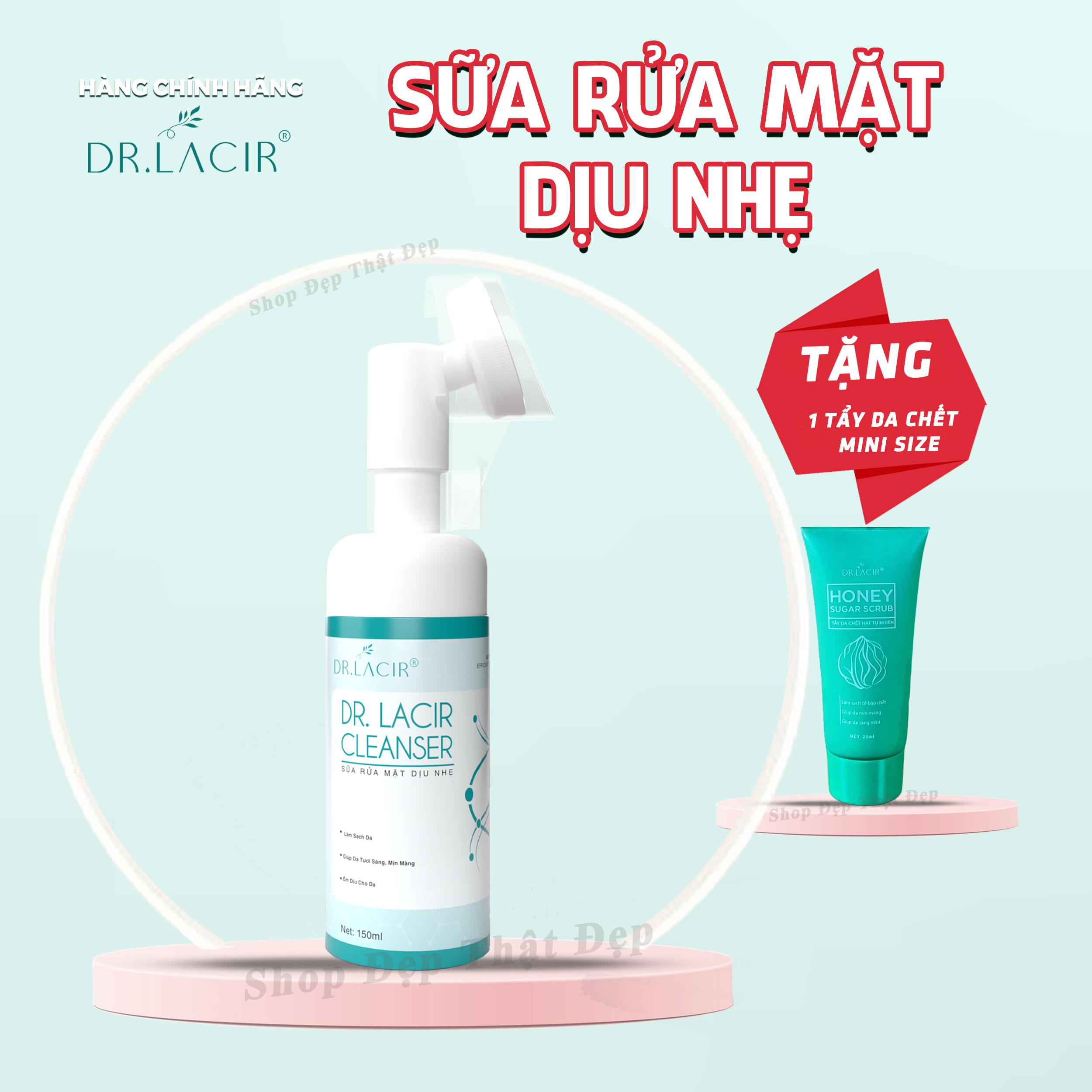 Sữa Rửa Mặt Dr.Lacir Cleanser - Sữa Rửa Mặt Dịu Nhẹ làm sạch sâu, êm dịu cho da (Chính Hãng DrLacir)