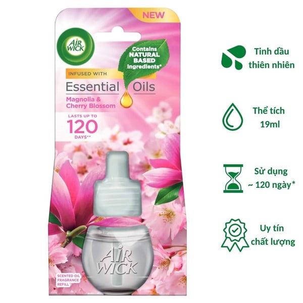 Chai tinh dầu cắm điện Air Wick Refill AWK2274 Magnolia &amp; Cherry Blossom 19ml (Hương hoa mộc lan, hoa anh đào)