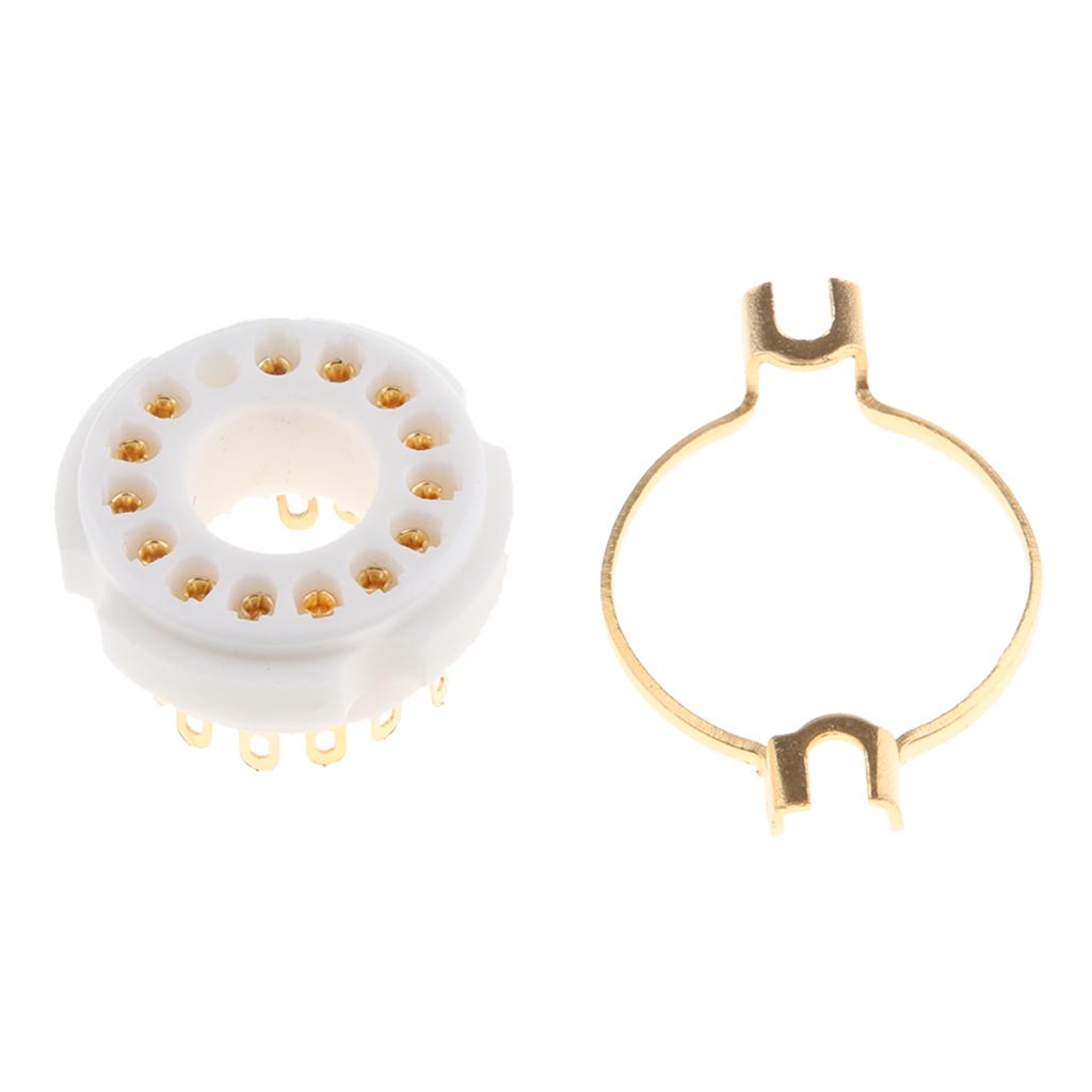 Gold Plated Ceramic 14 Pin PCB Mounting Tube Socket for PCB Board