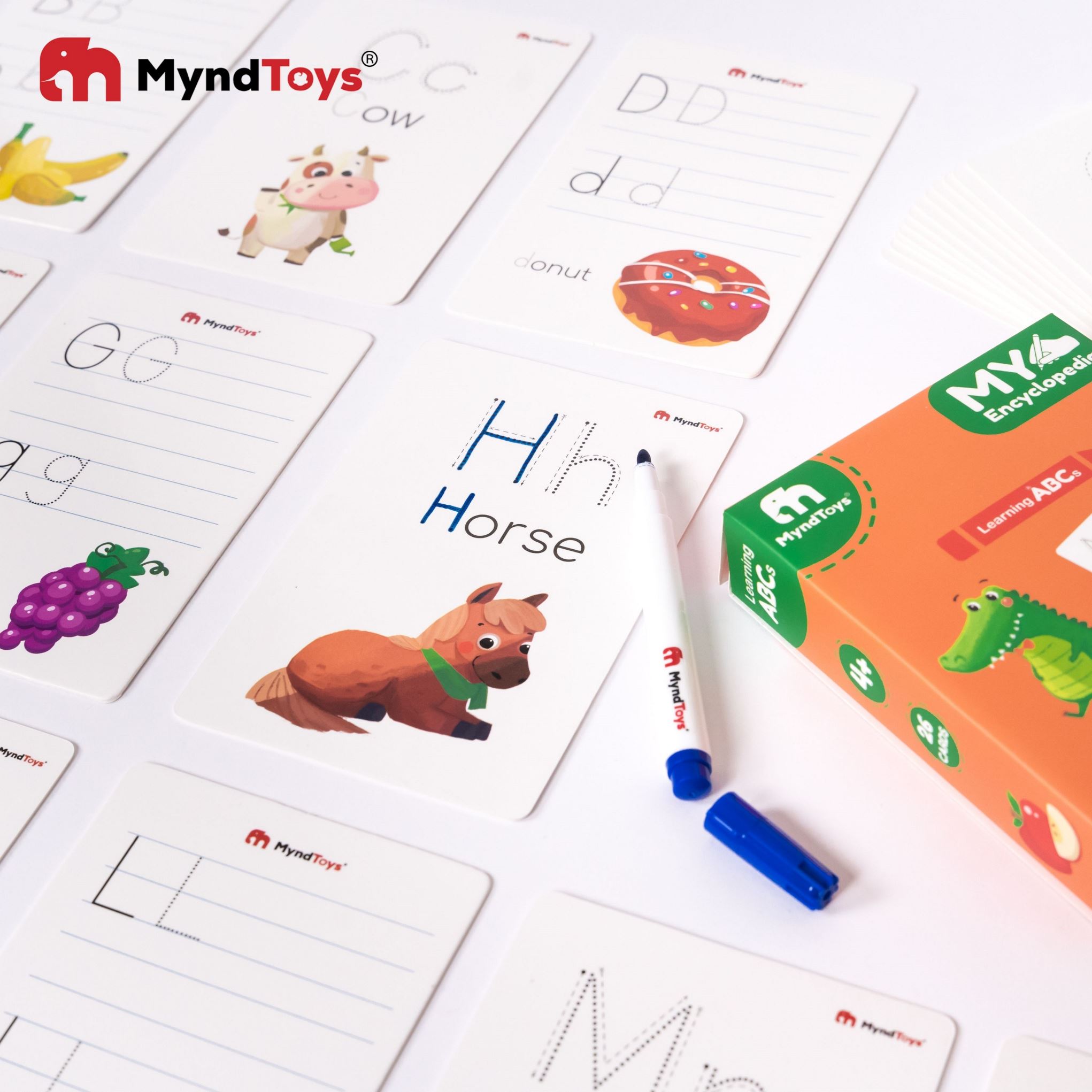Đồ chơi Giáo dục MyndToys Flash Cards học chữ Boardgame – My Encyclopedia – Learning ABCs cho trẻ từ 4 tuổi