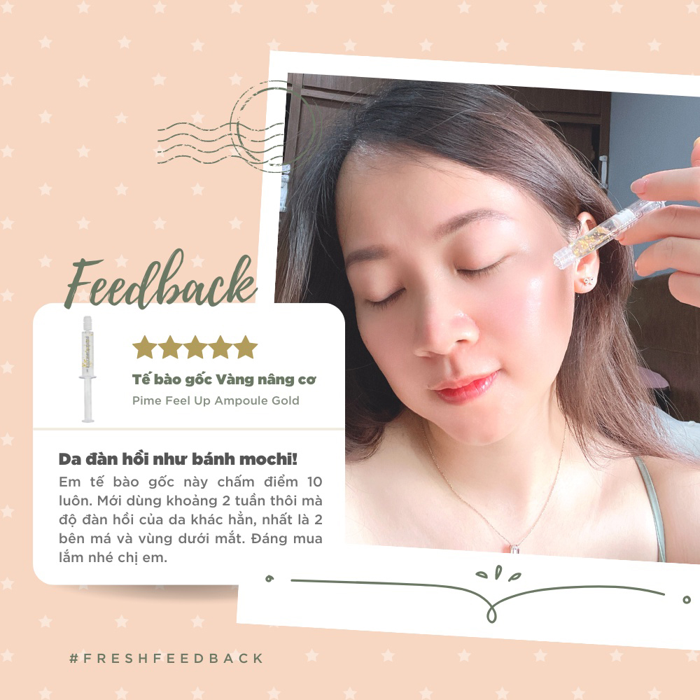 Tế bào gốc vàng 24k trẻ hóa nâng cơ Pime Feel Up Ampoule Gold