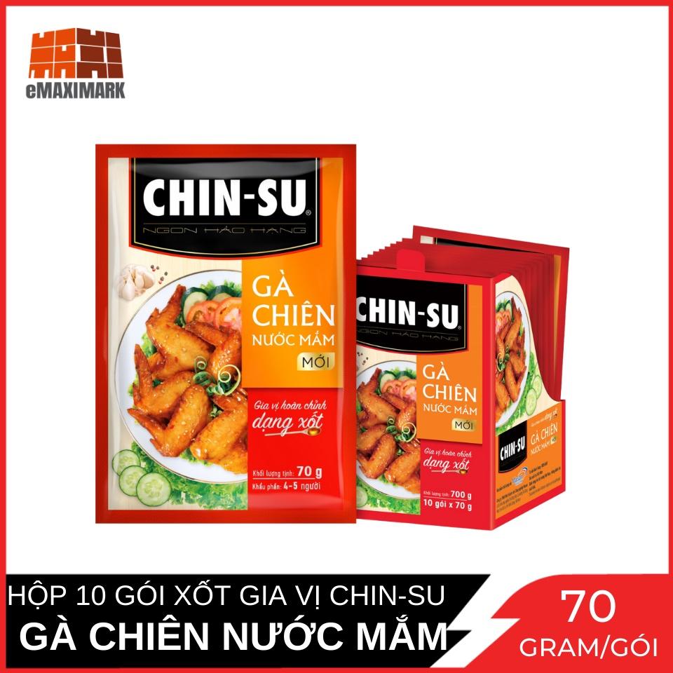 Hộp 10 Gói Gia vị CHIN-SU Hoàn chỉnh Gà chiên nước mắm Gói 70g x10