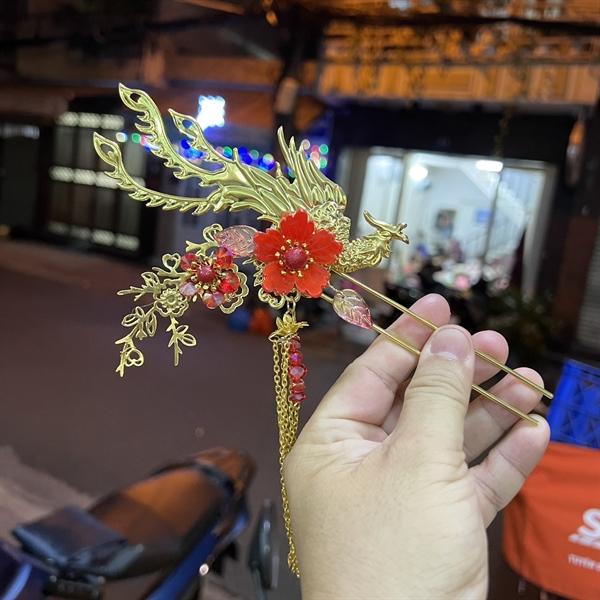 Trâm phượng hoa đào cao cấp thủ công tp hcm Giangpkc TD