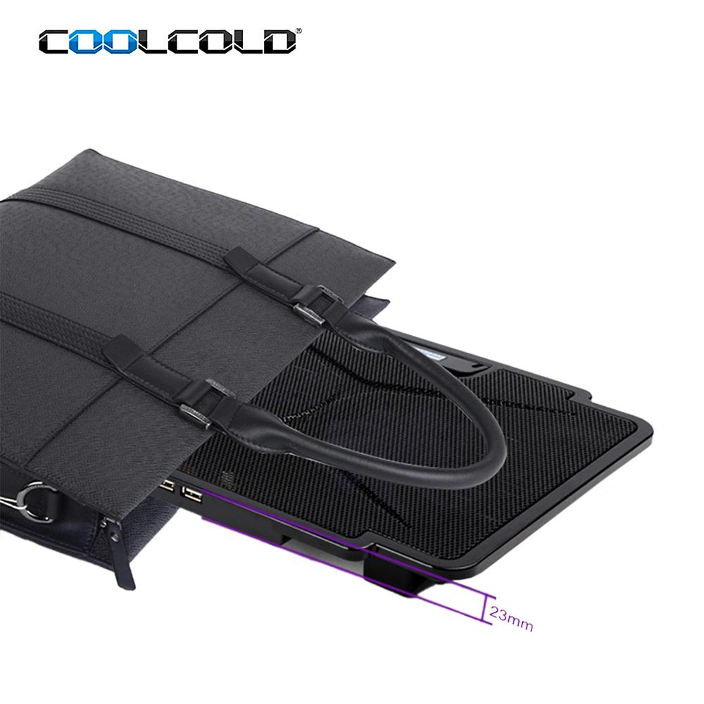Máy làm mát máy tính xách tay COOLCOLD K24 siêu mỏng có thể điều chỉnh gấp lại thông gió USB