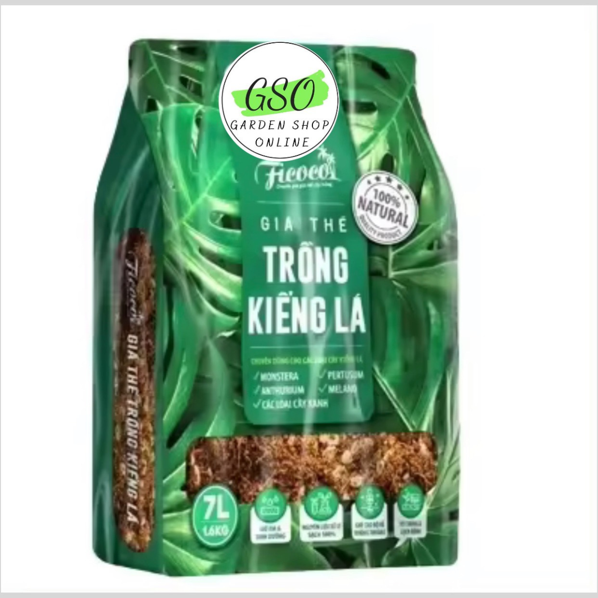 ĐẤT TRỒNG - GIÁ THỂ TRỒNG KIỂNG LÁ 7L 1.6KG - FICOCO