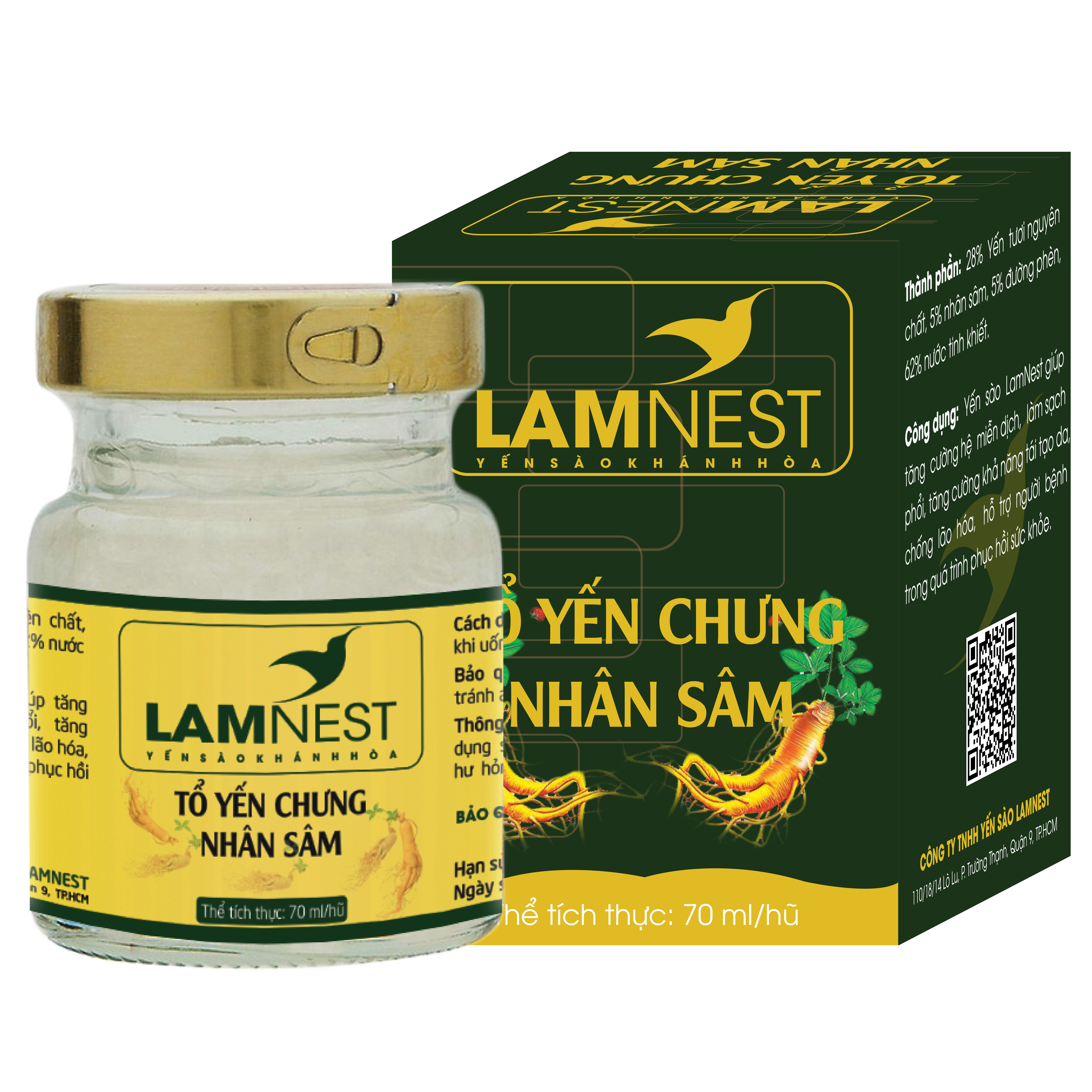 YẾN CHƯNG NHÂN SÂM Hộp 1 hủ LAMNEST