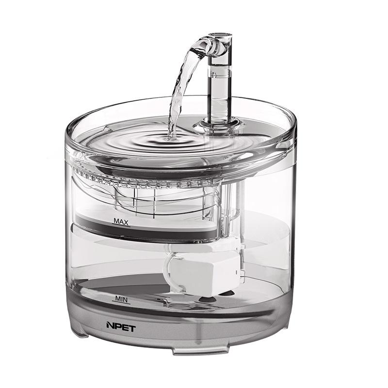 Đài Phun Nước Cho Chó Mèo, Đài Phun Nước Cho Chó Mèo Im Lặng Trong Suốt Với Máy Bơm Siêu Cấp, Bình Nước Có Bộ Lọc Vòi, Đài Phun Nước 1.5L