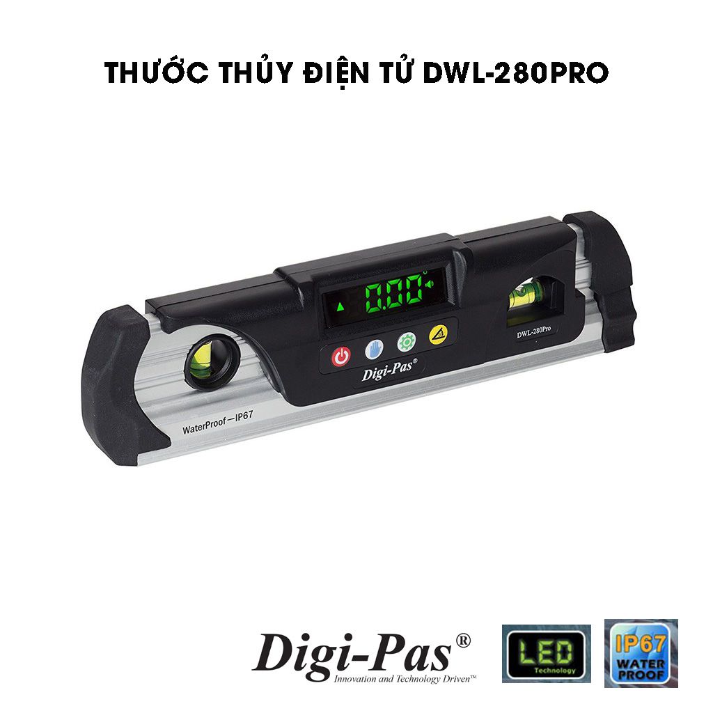 Thước thủy điện tử 230mm Digipas DWL-280pro