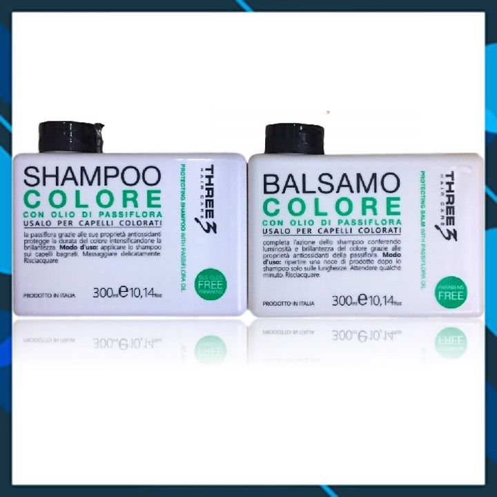 Bộ dầu gội xả giữ màu tóc nhuộm Faipa Three3 Hair Care Colore Protecting shampoo &amp; balm 300ml