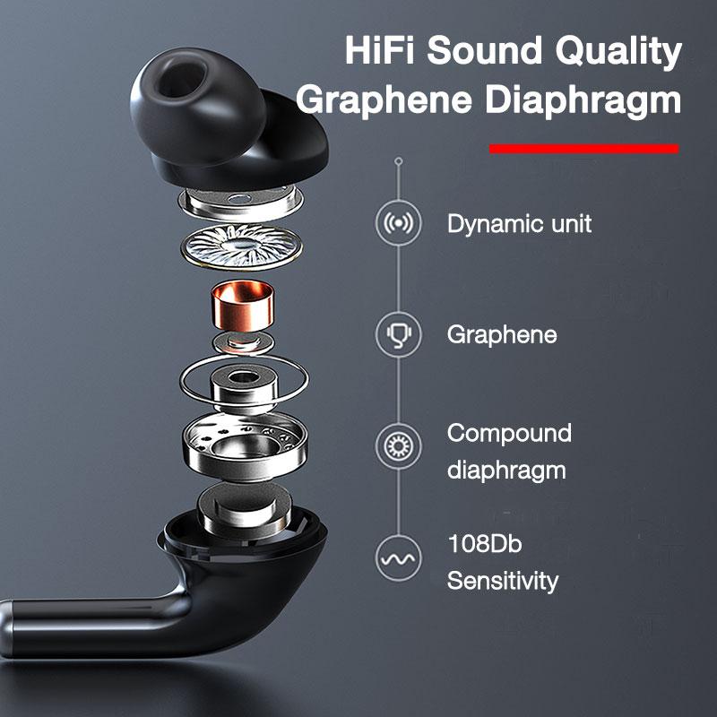 EARDECO 600MAh Bluetooth Đeo Cổ Tai Nghe Nhét Tai Không Dây Tai Nghe Bass Stereo Tai Nghe Loại Bỏ Tiếng Ồn Pin TF