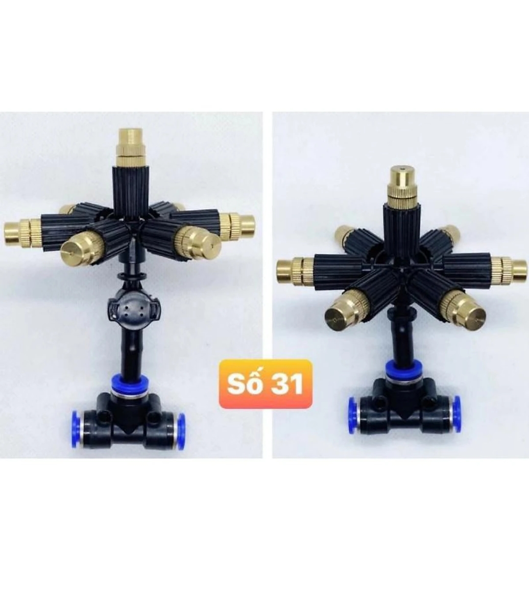Béc phun sương 7 hướng đồng T8. dùng tưới cây, tưới lan