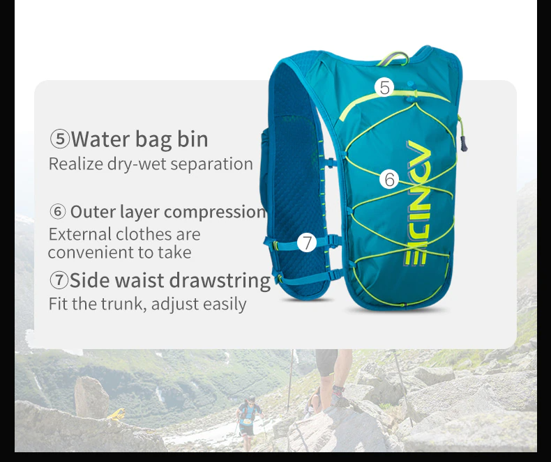 Balo Vest Chạy Bộ Chạy Trail Leo Núi Trekking Đạp Xe Aonijie C9107