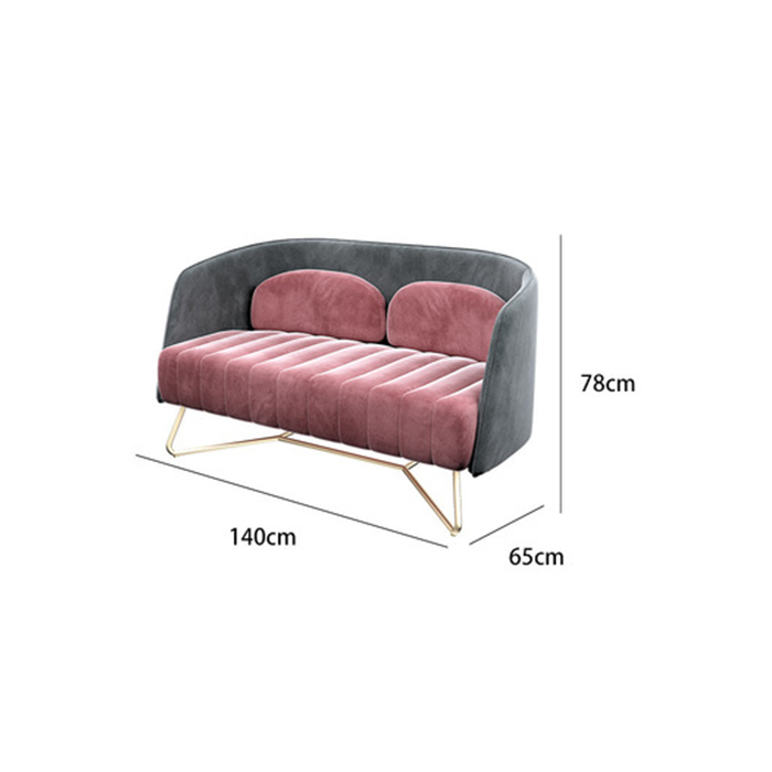 LUX.>>> Ghế sofa đôi bọc nhung sang chảnh  1m4 - Ghế sofa đôi cho phòng khách (kt 140x78x65cm)