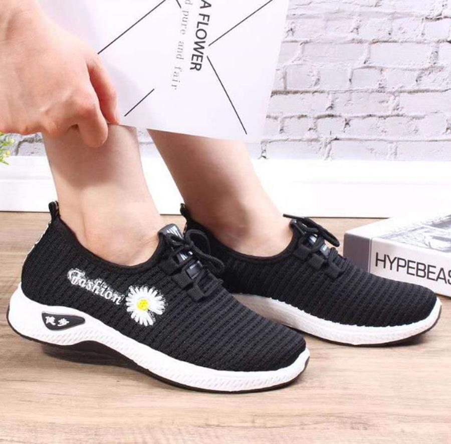 Giày thể thao nữ hoa cúc đi bộ cực êm siêu xinh V253 - Hồng - Size 39