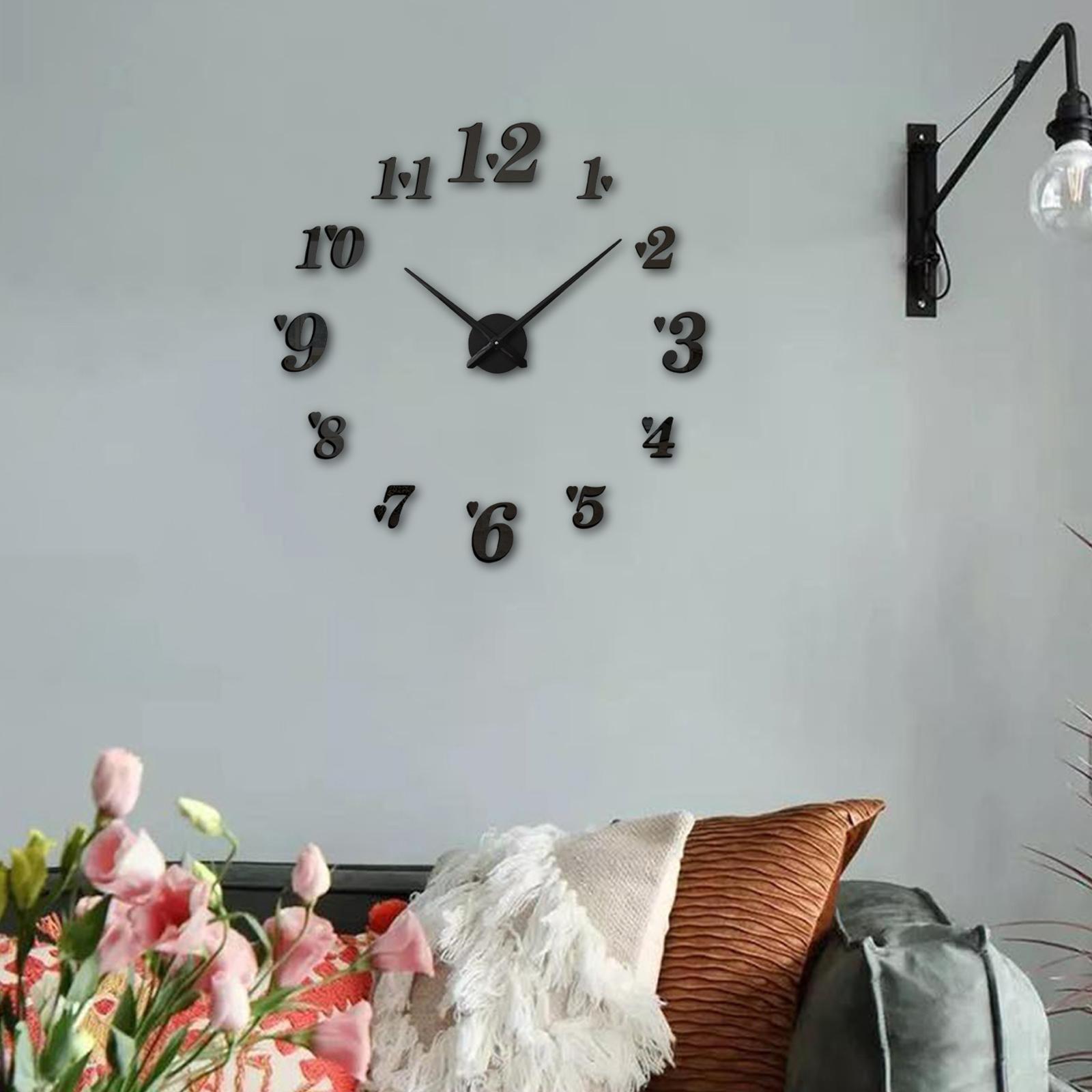 Acrylic DIY Wall Clock Large Wall Stickers Clock Arabic Numerals for School