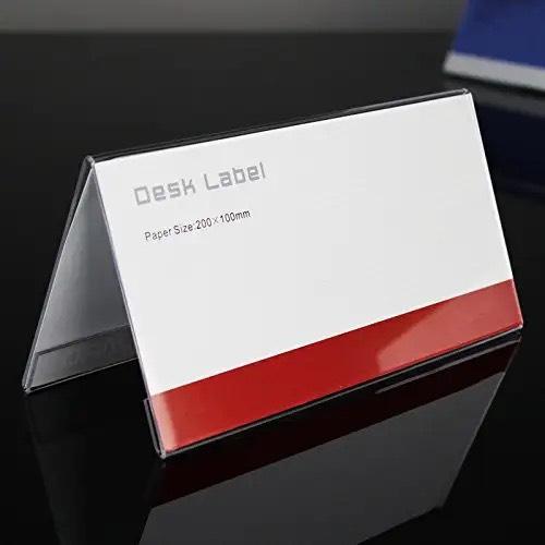Acrylic Bảng mica chữ A, kệ mica chức danh để bàn, bảng tên, bảng giá, nhiều kích thước