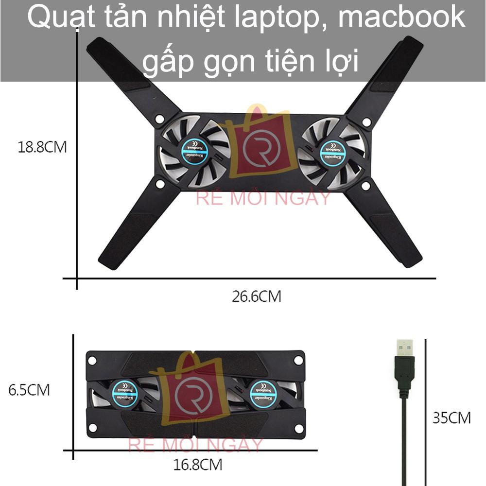 Đế Tản Nhiệt Cho Laptop Mini 2 Fan - Quạt Tản Nhiệt Laptop Mini