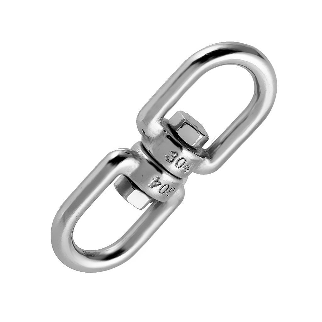 304 Stainless Steel Rotating Universal Ring 8-Model Chain Link Buckle Silver