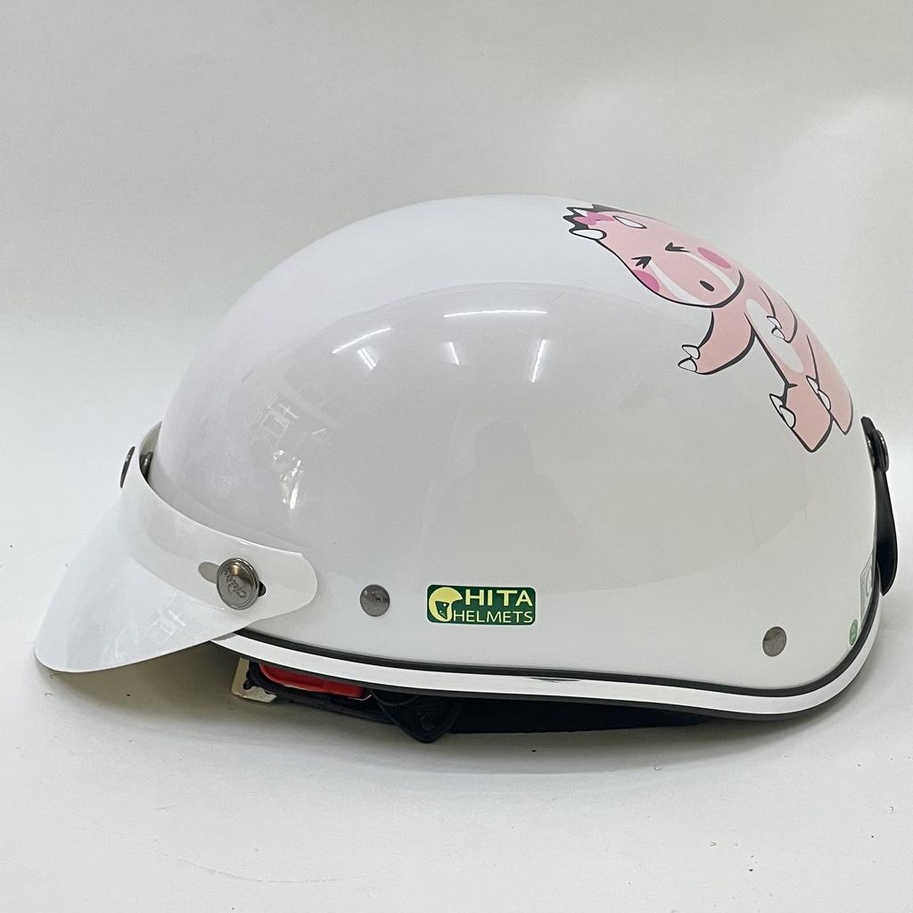 Mũ Bảo Hiểm 1/2 Đầu CHITA HELMETS CT6B1 Tem Trà Sữa Khủng Long